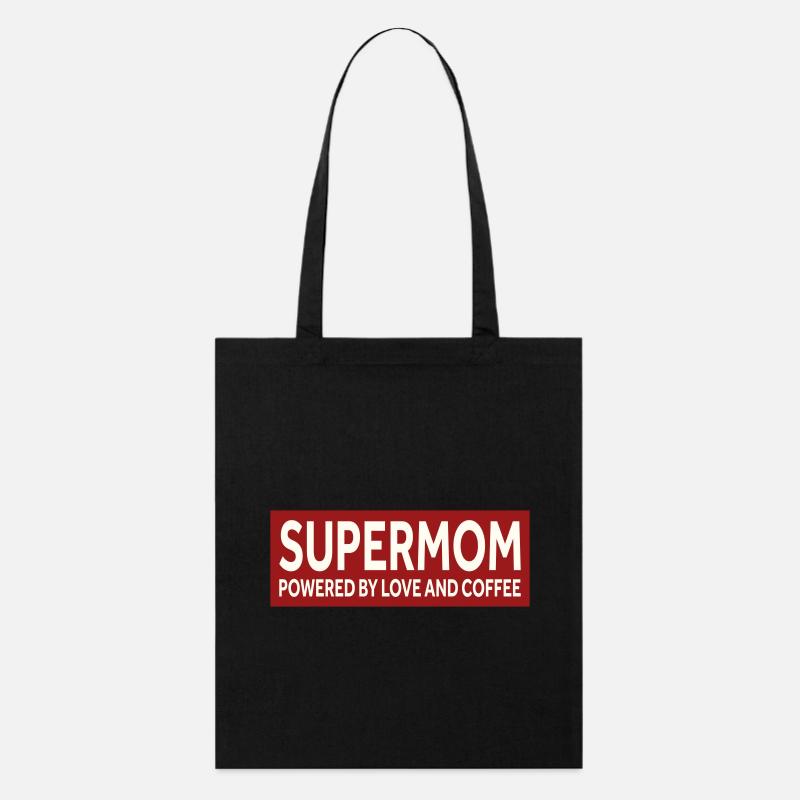 SUPERMOM - POWERED BY LOVE AND COFFEE - Stanley/Stella Organic Tote Bag - black