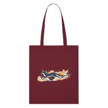 Flaming fox in fire flight - Stanley/Stella Organic Tote Bag - burgundy - Front