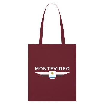 Montevideo Design – Für Fans & Reisende - Stanley/Stella Bio-Stoffbeutel - Burgunderrot - Vorne