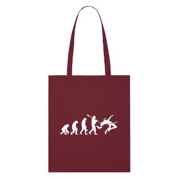 Hochsprung-Evolution-Athleten-Silhouetten-Kunst - Stanley/Stella Bio-Stoffbeutel - Burgunderrot - Vorne