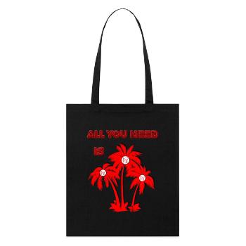 Vivid Valentine's Day Palm Tree Illustration - Stanley/Stella Organic Tote Bag - black - Front