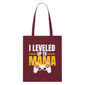 Gamer Mama LevelUp-Design - Stanley/Stella Bio-Stoffbeutel - Burgunderrot - Vorne
