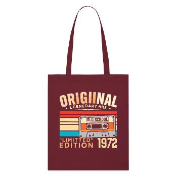 Original 1972, legendär seit 1972 Jahrgang 1972 - Stanley/Stella Bio-Stoffbeutel - Burgunderrot - Vorne