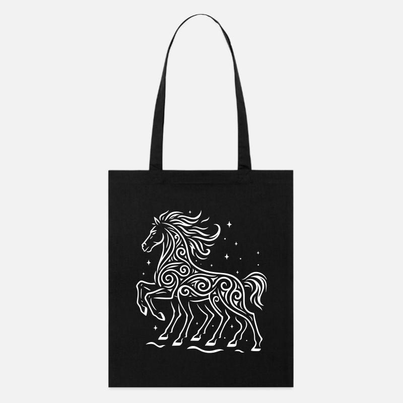 Rauhnächte Odin : Sleipnir à cheval - Chasse sauvage - Tote bag bio Stanley/Stella - noir