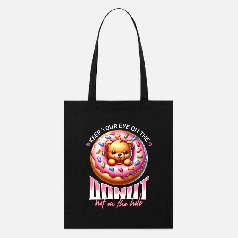 Donut Bärchen Motiv mit Zuckerguss - Stanley/Stella Bio-Stoffbeutel - Schwarz