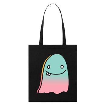 Dégradé de doodle fantôme - Tote bag bio Stanley/Stella - noir - Devant