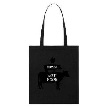 Vegan - Animals are Friends - Stanley/Stella Organic Tote Bag - black - Front