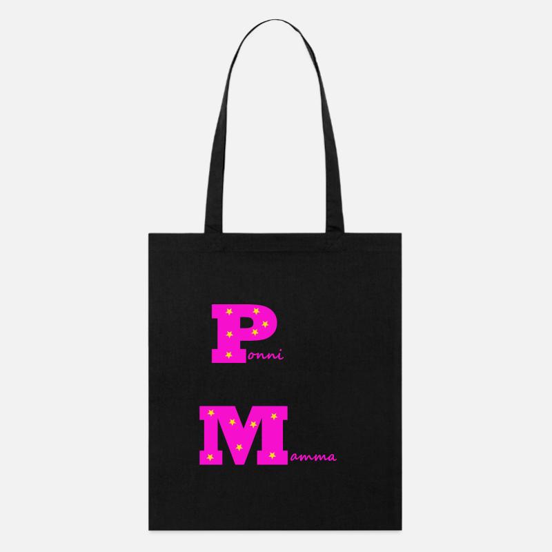 Maman poney rose avec des étoiles - Tote bag bio Stanley/Stella - noir