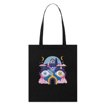 Robot psychédélique - Tote bag bio Stanley/Stella - noir - Devant