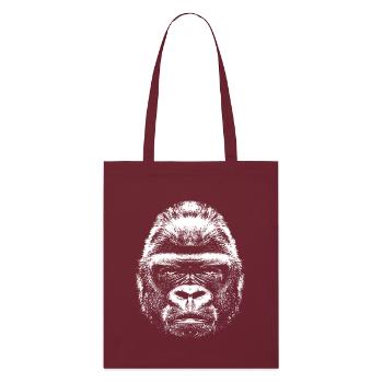 Gorilla - Kopf - Stanley/Stella Bio-Stoffbeutel - Burgunderrot - Vorne