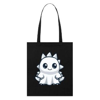 Dinosaur Stegosaurus Halloween Ghost - Stanley/Stella Organic Tote Bag - black - Front