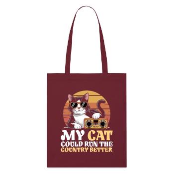 Mon Chat Gouvernerait Mieux Le Pays - Tote bag bio Stanley/Stella - bordeaux - Devant