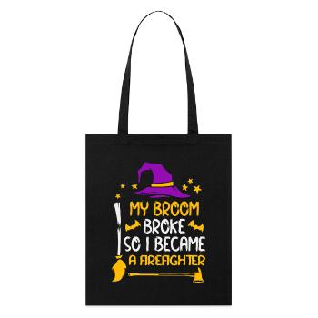 Héroïne de pompier brisée à balai - Tote bag bio Stanley/Stella - noir - Devant