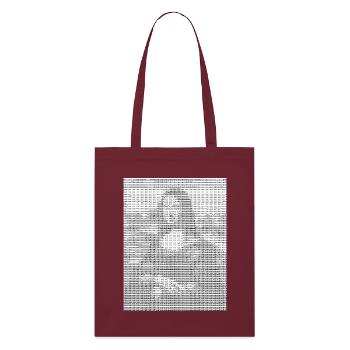 Mona Lisa - La Joconde - ASCII Art - Pixel - Tote bag bio Stanley/Stella - bordeaux - Devant