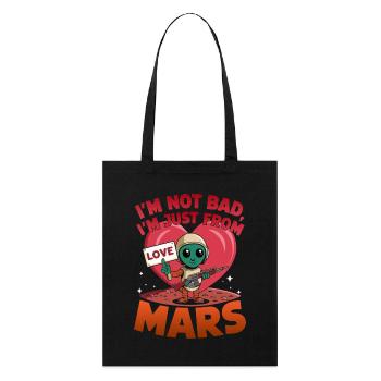 Martian Love Alien Cartoon Design - Tote bag bio Stanley/Stella - noir - Devant