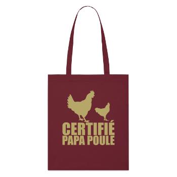 Best Dad | Certified Daddy Hen - Stanley/Stella Organic Tote Bag - burgundy - Front