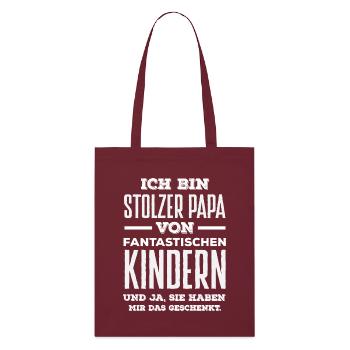 Lustiges Vatertag Geschenk Papa Bier - Stanley/Stella Bio-Stoffbeutel - Burgunderrot - Vorne