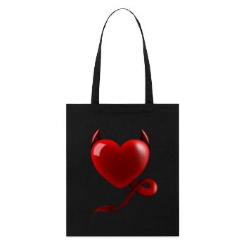Heart Devil Design Gift - Stanley/Stella Organic Tote Bag - black - Front