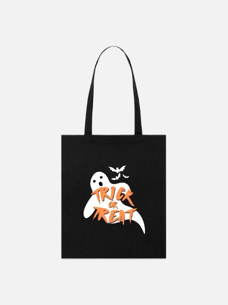 Halloween / Süßes oder Saures - Stanley/Stella Bio-Stoffbeutel - Schwarz