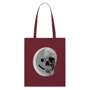 charbon smiley - Tote bag bio Stanley/Stella - bordeaux - Devant