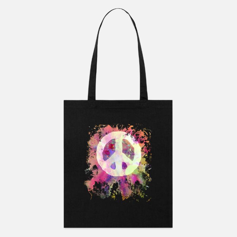 Cadeau de puissance de fleur de paix mondiale de paix - Tote bag bio Stanley/Stella - noir