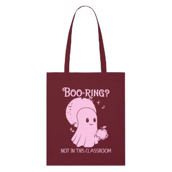 Funny Teacher Skeleton Halloween Classroom - Stanley/Stella Organic Tote Bag - burgundy - Front