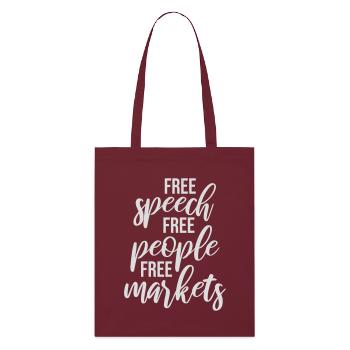 Free Speech Markets People Libertarian Freedom Logo - Stanley/Stella Organic Tote Bag - burgundy - Front