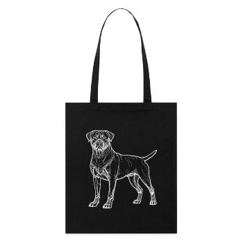 Lignes blanches Rottweiler - Tote bag bio Stanley/Stella - noir - Devant