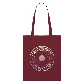 Collectionneur de vinyles - Tote bag bio Stanley/Stella - bordeaux - Devant