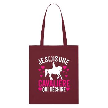 Horse riding I'm a rider who rocks - Stanley/Stella Organic Tote Bag - burgundy - Front