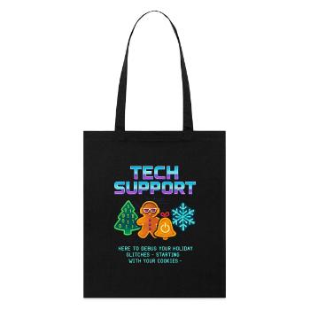 Funny Technical Support Debug Christmas - Stanley/Stella Organic Tote Bag - black - Front