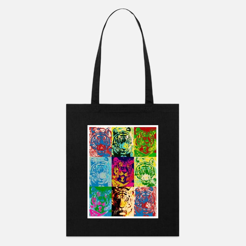 Tiger_4 - Stanley/Stella Bio-Stoffbeutel - Schwarz