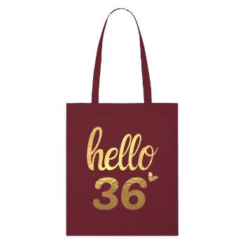 Hello 36 doré - Tote bag bio Stanley/Stella - bordeaux - Devant