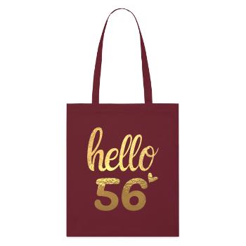 Hello 56 gold - Stanley/Stella Organic Tote Bag - burgundy - Front