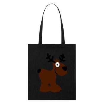 Elch Karibu Rentier Reh schnee Hirsch Weihnachten - Stanley/Stella Bio-Stoffbeutel - Schwarz - Vorne