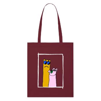 Pig vs French Frieze - Stanley/Stella Organic Tote Bag - burgundy - Front
