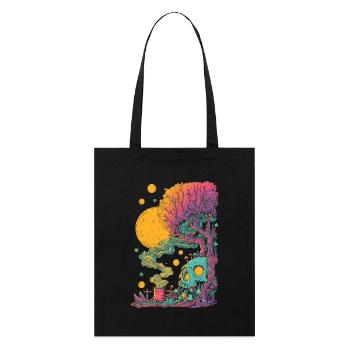 Psychedelischer Baumskull im Kosmos - Stanley/Stella Bio-Stoffbeutel - Schwarz - Vorne