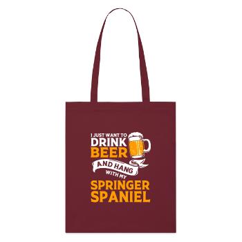 Épagneul springer - Tote bag bio Stanley/Stella - bordeaux - Devant