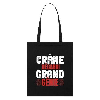 Crâne Dégarni, Grand Génie - Tote bag bio Stanley/Stella - noir - Devant