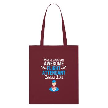 Flight Attendant Stewardess - Stanley/Stella Organic Tote Bag - burgundy - Front