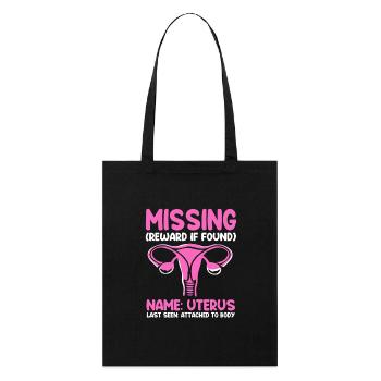 Hystérectomie ovarienne Utérus - Tote bag bio Stanley/Stella - noir - Devant