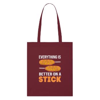 Corn dog - Stanley/Stella Organic Tote Bag - burgundy - Front