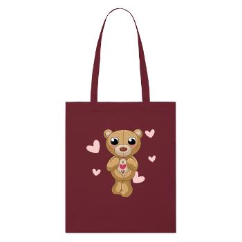 dessin animé gnangnan ours en peluche - Tote bag bio Stanley/Stella - bordeaux - Devant