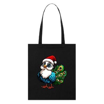 Vogelstrauss Weihnachtsmann / Weihnachten - Stanley/Stella Bio-Stoffbeutel - Schwarz - Vorne