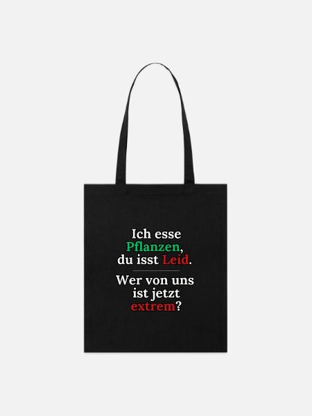 Wer ist jetzt extrem? Veganes Statement - Stanley/Stella Bio-Stoffbeutel - Schwarz