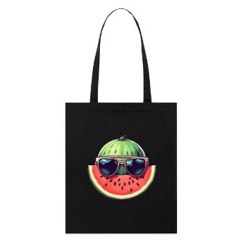 Coole Wassermelone - Design mit Sonnenbrille und M - Stanley/Stella Bio-Stoffbeutel - Schwarz - Vorne