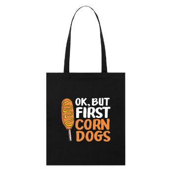 Corn dog - Stanley/Stella Organic Tote Bag - black - Front