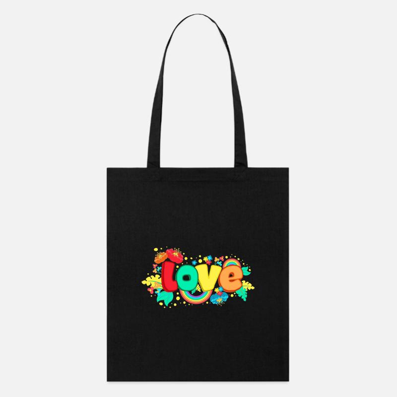 Liebe und blumen - Stanley/Stella Bio-Stoffbeutel - Schwarz