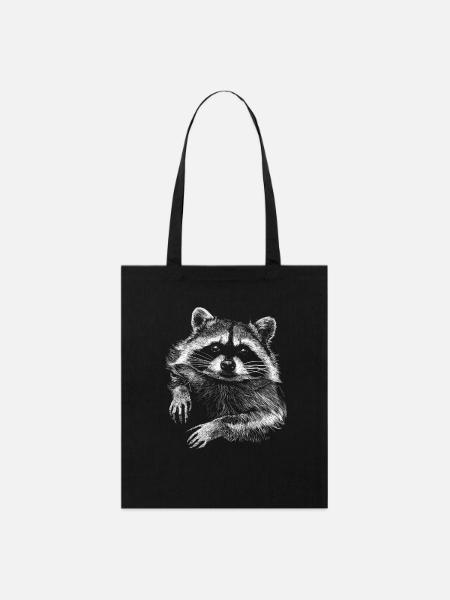 Waschbär - Stanley/Stella Bio-Stoffbeutel - Schwarz