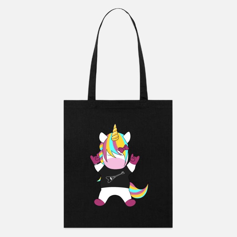 Rainbow Unicorn Rocker - Stanley/Stella Organic Tote Bag - black